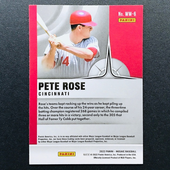 Pete Rose - 2022 Panini Mosaic Will to Win #WW-6 - Picture 2 of 2